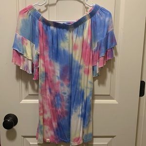 Off the shoulder Simply Southern Tye Dye top